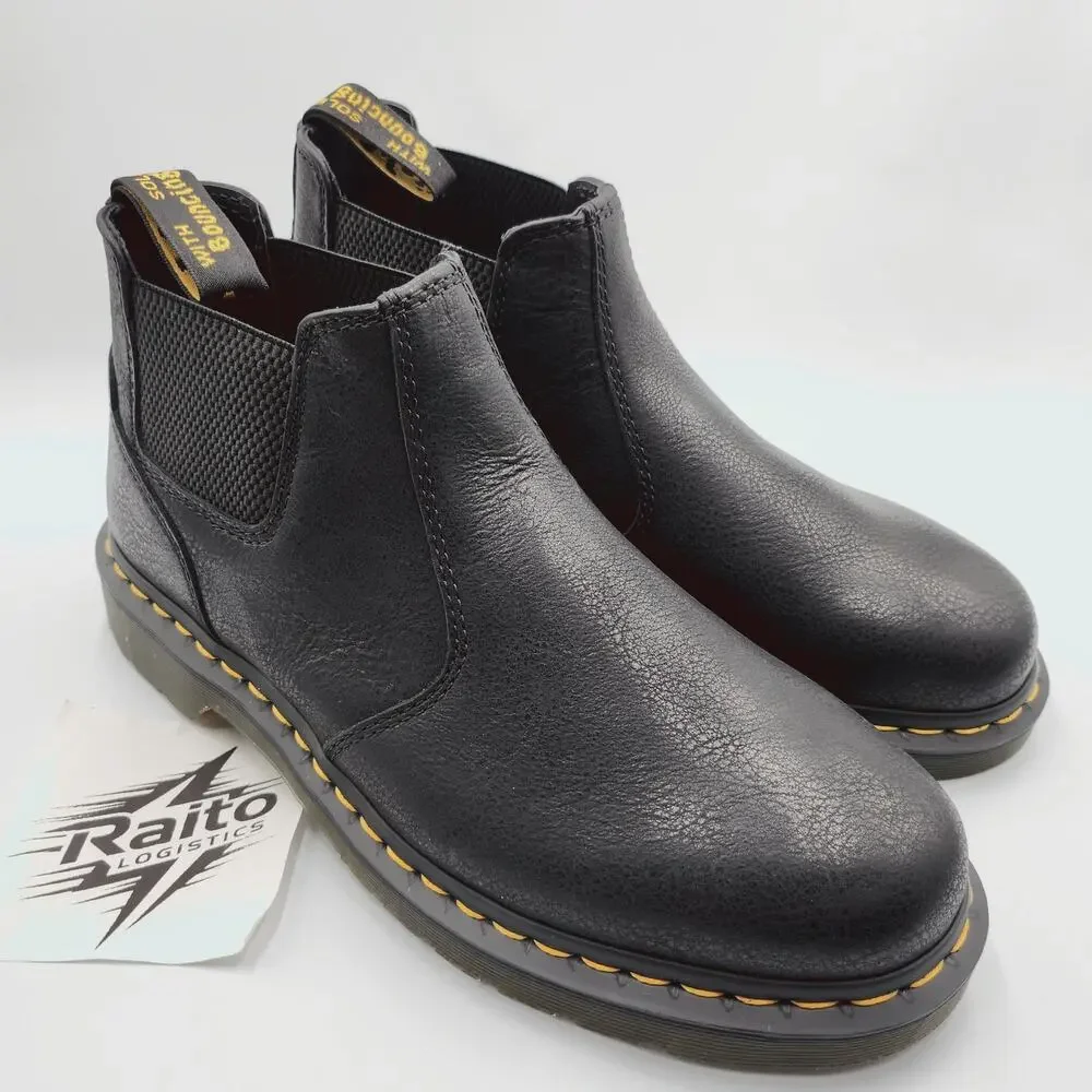 Mens Size 9 Dr. Martens Chelsea Boots 2976 Lo Oil Resistant Rogue Leather Black
